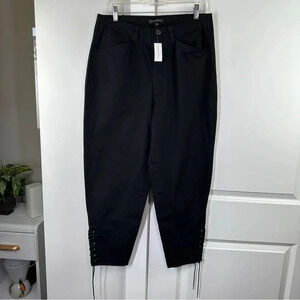 New Banana Republic High Rise Button Fly Riding Pants Lace Up Ankles Size 12 NWT